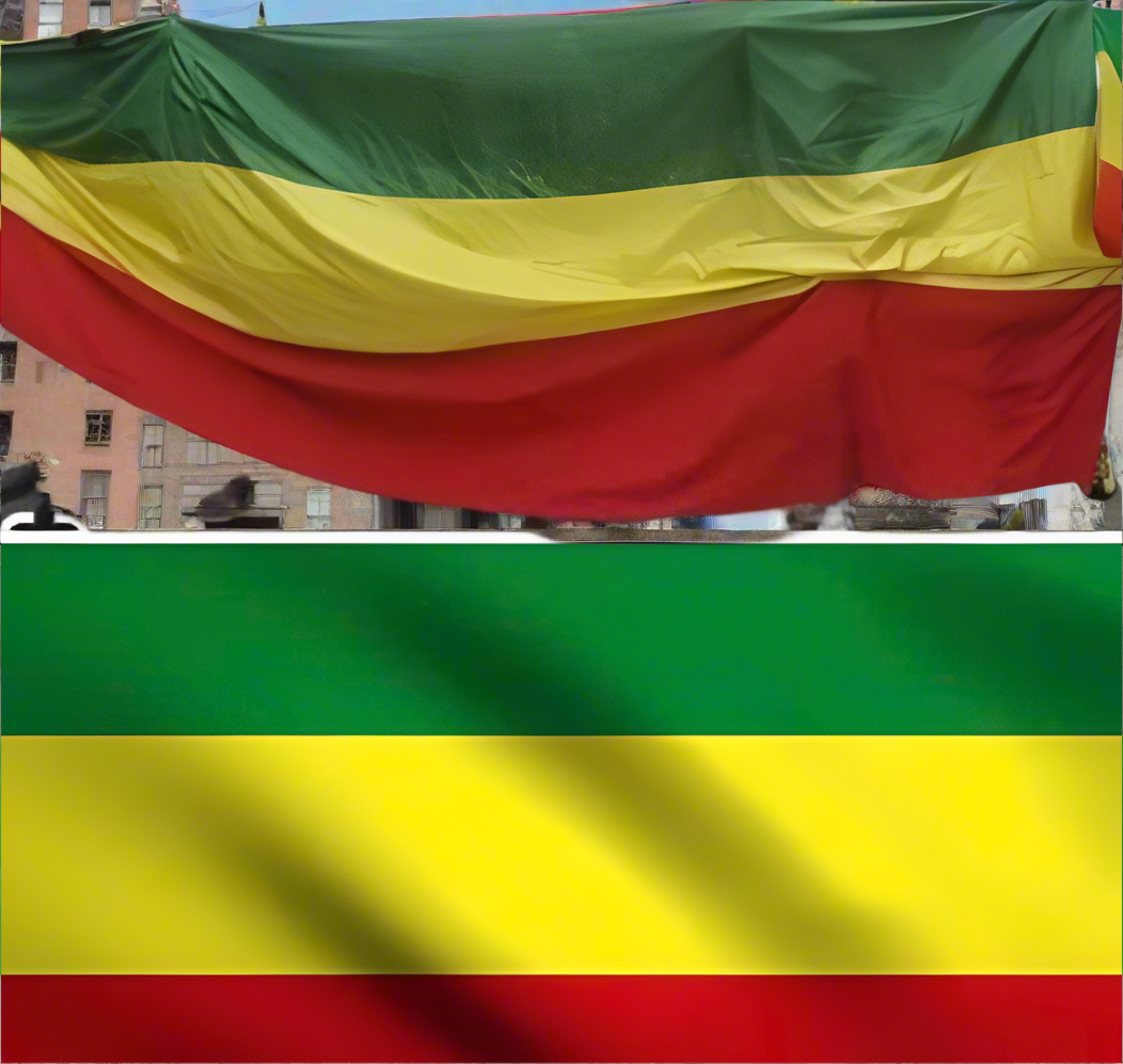 Extra Large size Ethiopian flag 4ft x20ft (1.219 meters x 6.096 meters)