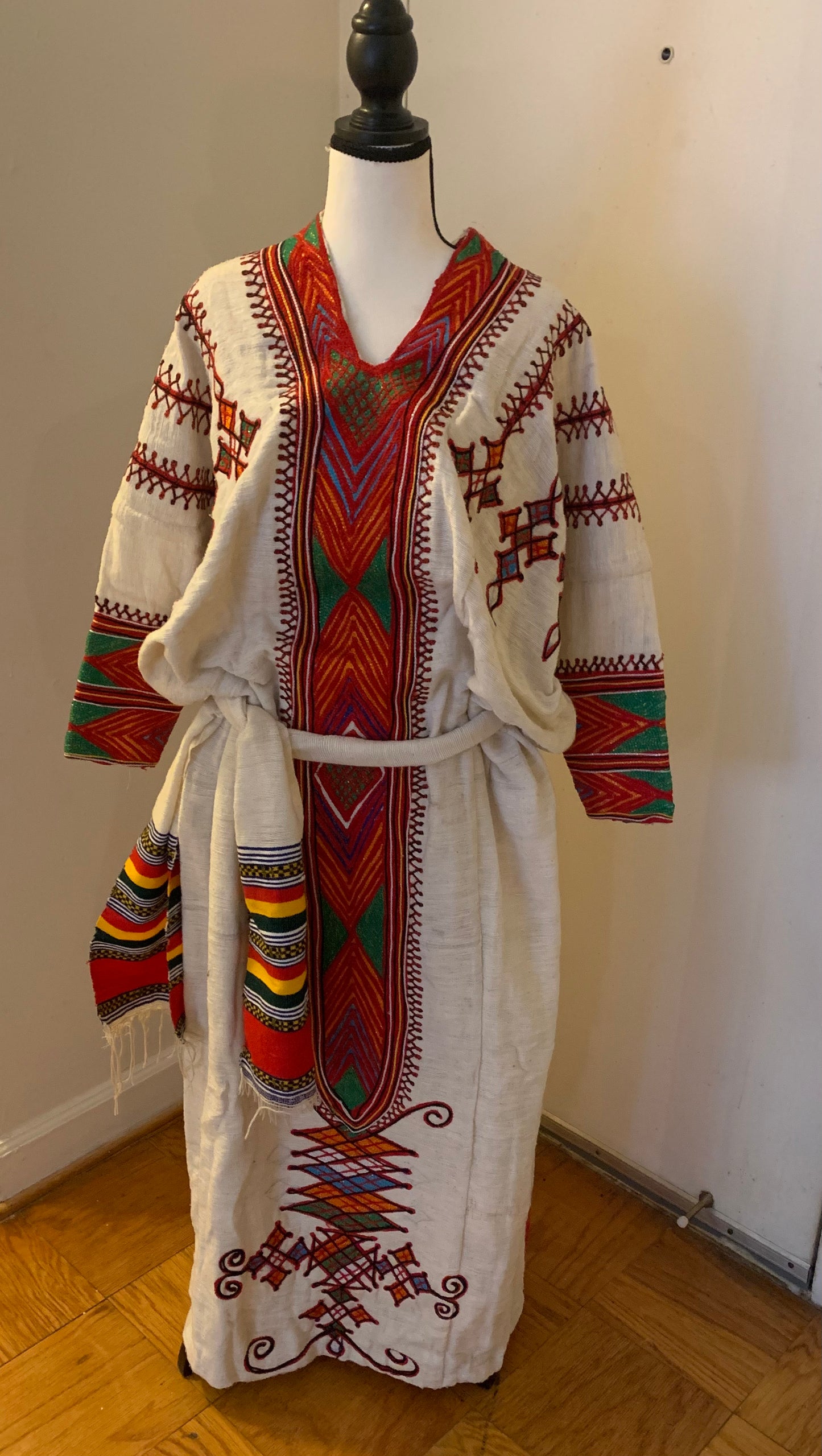 Ethiopian traditional Gonder dress red. Free shipping in USA