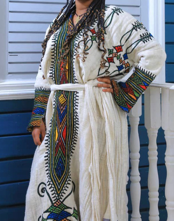 Gondar Ethiopian Dress with Elegant Traditional Patterns Grace Habesha kemis
$180
Free shipping in USA