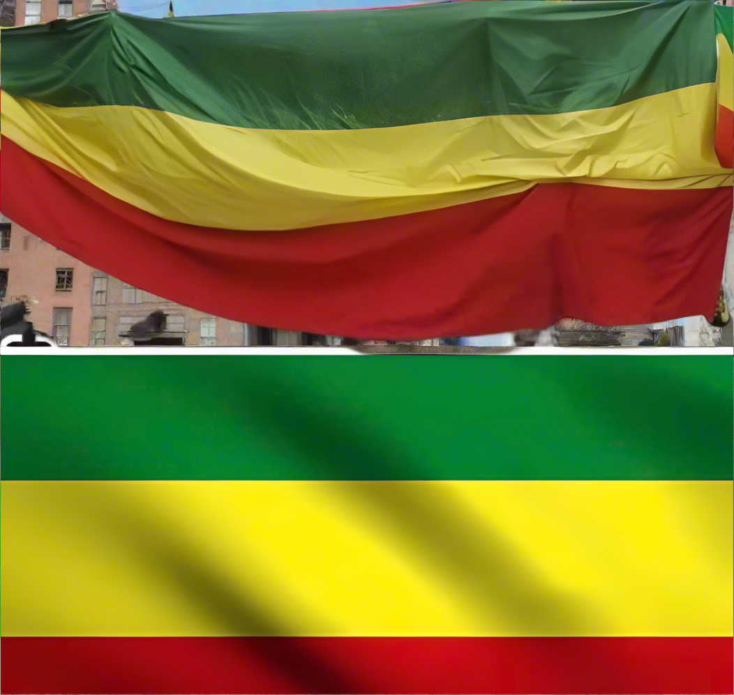 Extra Large size Ethiopian flag (1.219 meters X 6.096 meters)