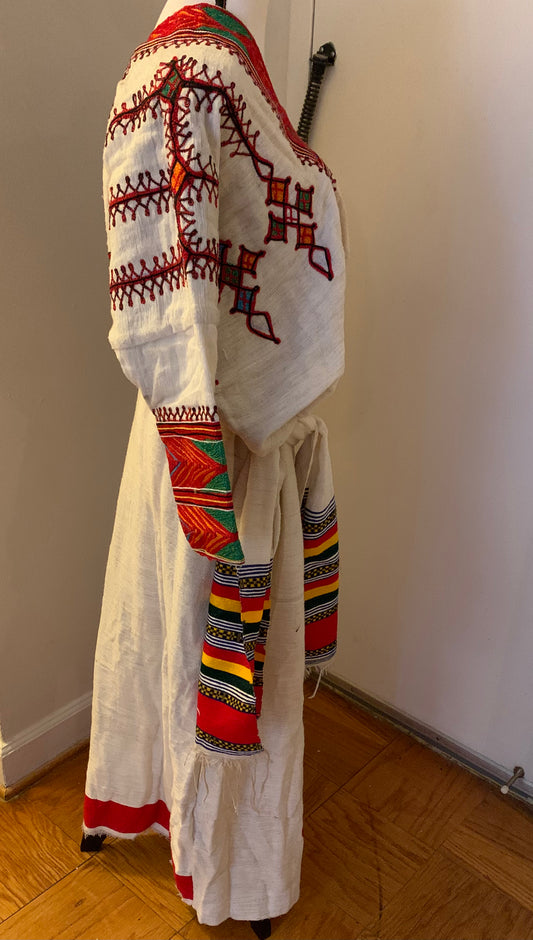 Ethiopian traditional Gonder dress red. Free shipping in USA