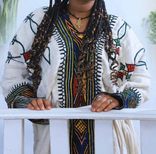 Gondar Ethiopian Dress with Elegant Traditional Patterns Grace Habesha kemis 
$180

Free shipping in USA